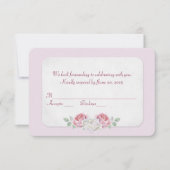 Roze Roos huwelijksreactie Kaart (Voorkant)
