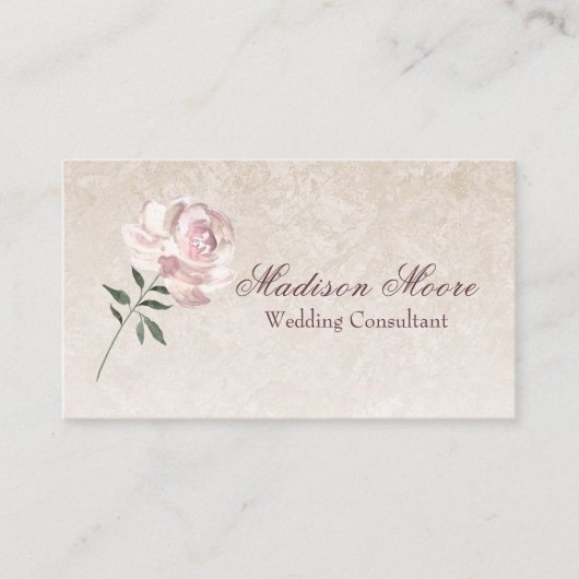 Roze roos in bloei visitekaartje (Voorkant)