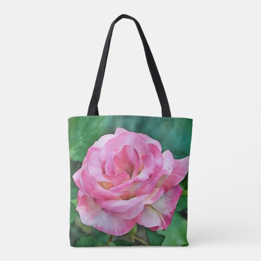  Roze Roos in een Garden Art Canvas tas (Achterkant)