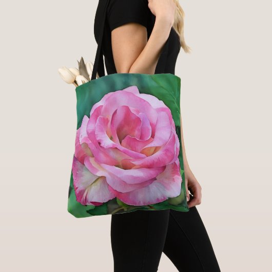  Roze Roos in een Garden Art Canvas tas (Dichtbij)