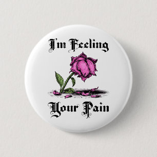 Roze Roos in Wanhoop Ronde Button 5,7 Cm