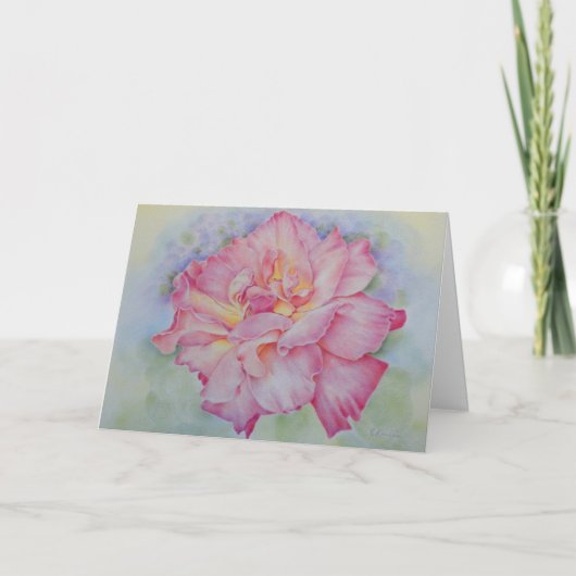 Roze Roos Kaart (Voorkant)