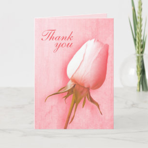 Roze roos knop trouwkaart bedankkaart