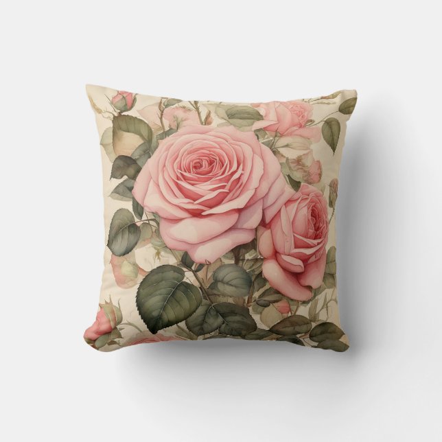 Roze Roos Kussen (Voorkant)