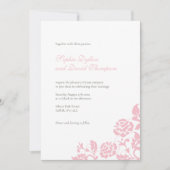  roze Roos Lace Pattern Weddenschap Kaart (Voorkant)