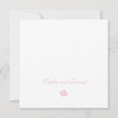 -roze Roos Lace Square Weddenschap Kaart (Achterkant)