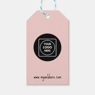 Roze Roos Logo Productbeschrijving Cadeau Label Cadeaulabel