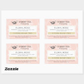 Roze Roos - Losse Leaf Tea Label Sticker (Vel)