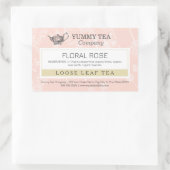 Roze Roos - Losse Leaf Tea Label Sticker (Tas)