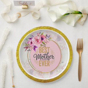 Roze Roos Moederdag I Beste Moeder Ooit Papieren Bordje