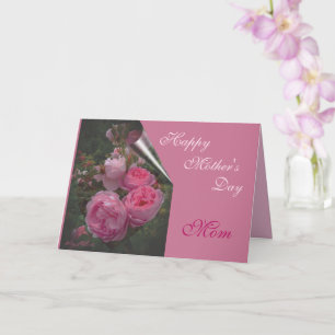 Roze Roos Moederdag Wenskaart Kaart