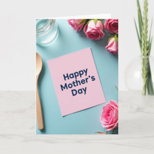 Roze Roos Moederdagkaart Kaart