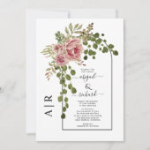 Roze roos, mosterd en bruiloft kaart (Voorkant)