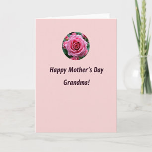 Roze Roos Oma Verjaardagskaart Kaart