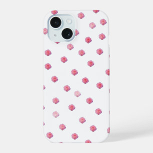 Roze Roos Patroon Hoesje iPhone 15 Hoesje