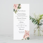 Roze roos quinceañera Menu Sjabloon (Staand voorkant)