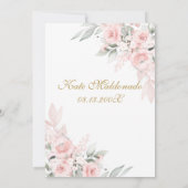 Roze roos Quinceanera uitnodiging (Achterkant)