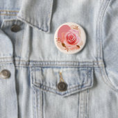 Roze Roos Ronde Button 5,7 Cm (In situ)