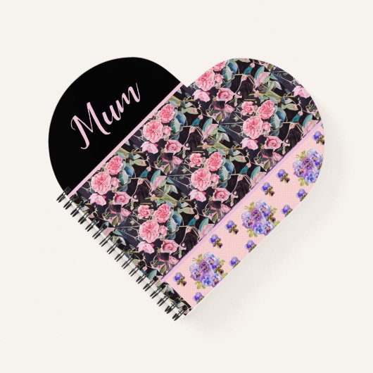 Roze Roos Rozen Waterverf Moeders Journal Notitieboek (Voorkant)