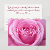 Roze Roos RSVP Persoonlijke Roos Kaarten (Voorkant / Achterkant)