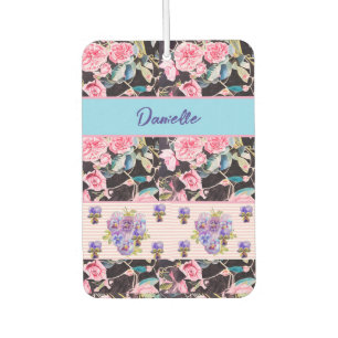 Roze Roos Shabby Chic Aquarelrozen Roze Blauw Luchtverfrisser