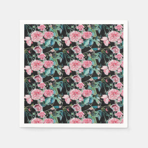 Roze Roos Shabby Chic bloemservetjes Servet