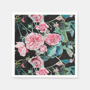 Roze Roos Shabby Chic bloemservetjes Servet