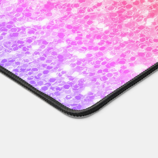 Roze roos sinaasappel glitter schittert bureaumat (Hoek)