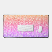 Roze roos sinaasappel glitter schittert bureaumat (Keyboard & Muis)