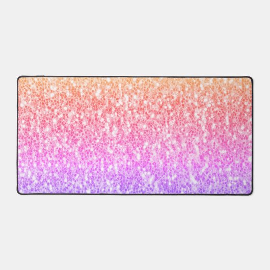 Roze roos sinaasappel glitter schittert bureaumat (Voorkant)