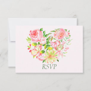 Roze Roos Sweetheart RSVP Kaarten Kaartje