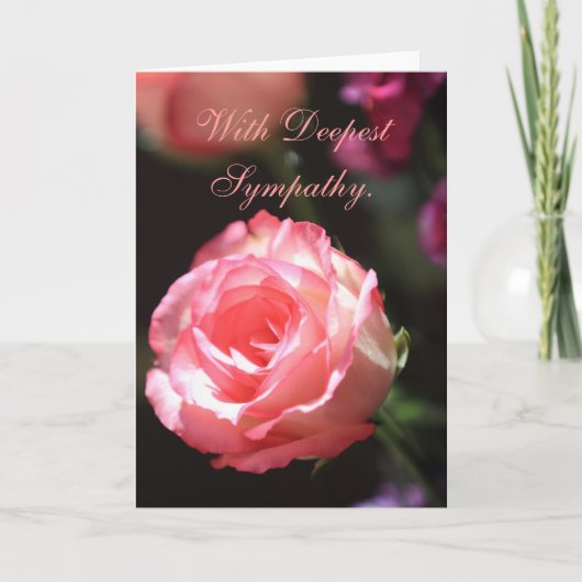 Roze roos, sympathiekaart kaart (Voorkant)