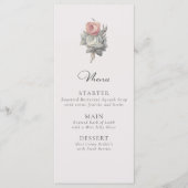 Roze, , roos thema bruiloft menu (Voorkant)