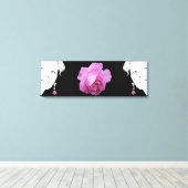  roze roos tweeling meisjes mode illustratie canvas afdruk (Insitu (Houten vloer))