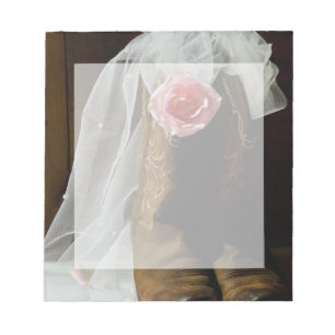 Roze Roos van het Land en Cowboy Boots Western Wed Notitieblok