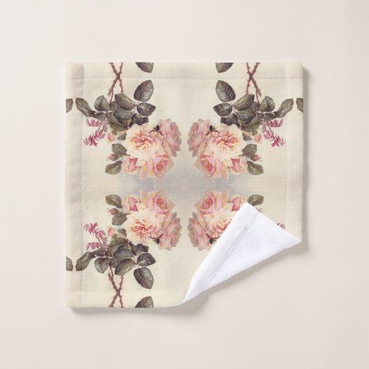 Roze Roos van vuilnisbakken Bad Handdoek (Wasdoekje)