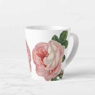 Roze Roos Vintage Ontwerp Latte Mok
