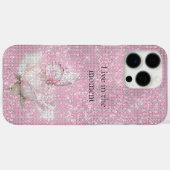 Roze Roos Vlinder Glans Case-Mate iPhone Case (Achterkant (horizontaal))