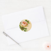 Roze  Roos Waterverf schilderij Ronde Sticker (Envelop)