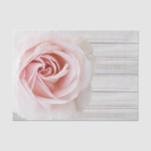 Roze Roos & Witte Hout Shabby Chic Bruidsmeisjesfe Tissuepapier