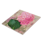 Roze Rooster Hydrangea Keramisch Tile Tegeltje (Zijkant)