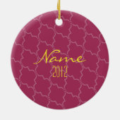 Roze rooster keramisch ornament (Achterkant)