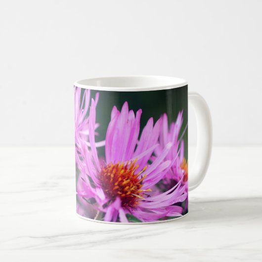 Roze roosterbloemen op maat koffiemok (Voorkant rechts)