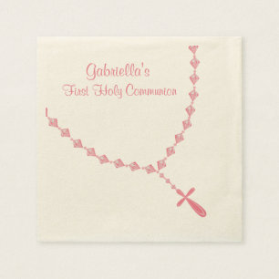 Roze Rosary Beads Communalized Napkin Servetten
