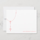 Roze Rosary Custom Baptisme Bedankt voor je opmerk (Voorkant)