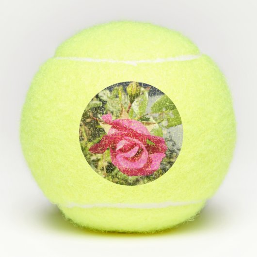 Roze Rose #2 Tennisballen (Voorkant)