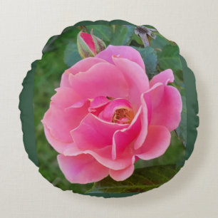 Roze Rose Accent Pillow Rond Kussen