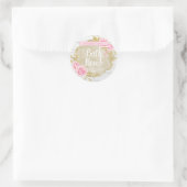 Roze Rose badbomlabels Ronde Sticker (Tas)