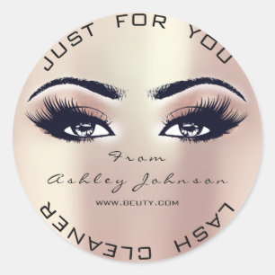 Roze Rose Beauty Glitter Coral Lash Makeup Cleaner Ronde Sticker