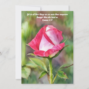 Roze Rose Bijbel Verse Art Flat Note Kaart